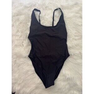 Skims Signature Swim Scoop Neck One Piece Onyx Size XL
